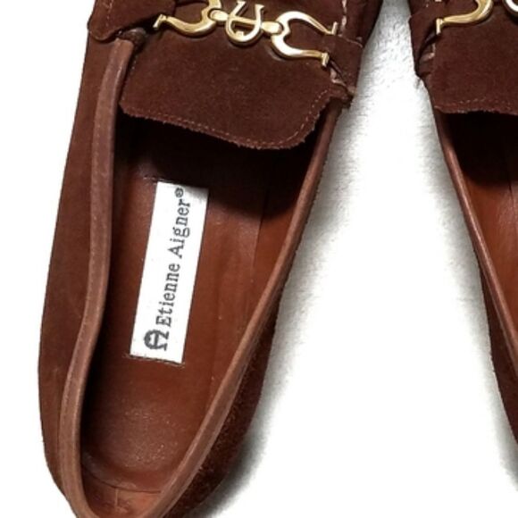 VINTAGE 80s Etienne Aigner Tulsa Suede Loafers 8.5 - Picture 7 of 10